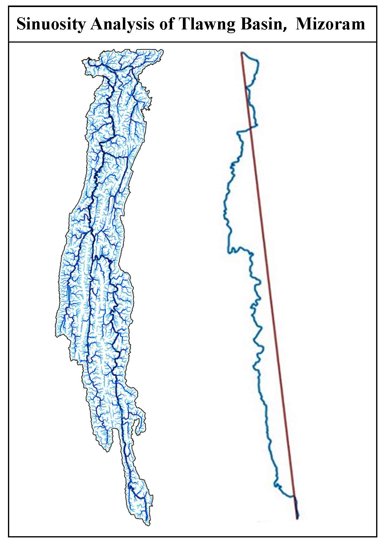 Graphical abstract for Morphometric and Sinuosity Analysis of Tlawng River Basin: A Geographic Information System Approach 